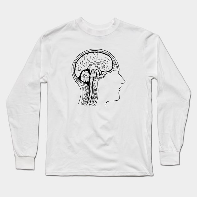 Brain Long Sleeve T-Shirt by linesdesigns